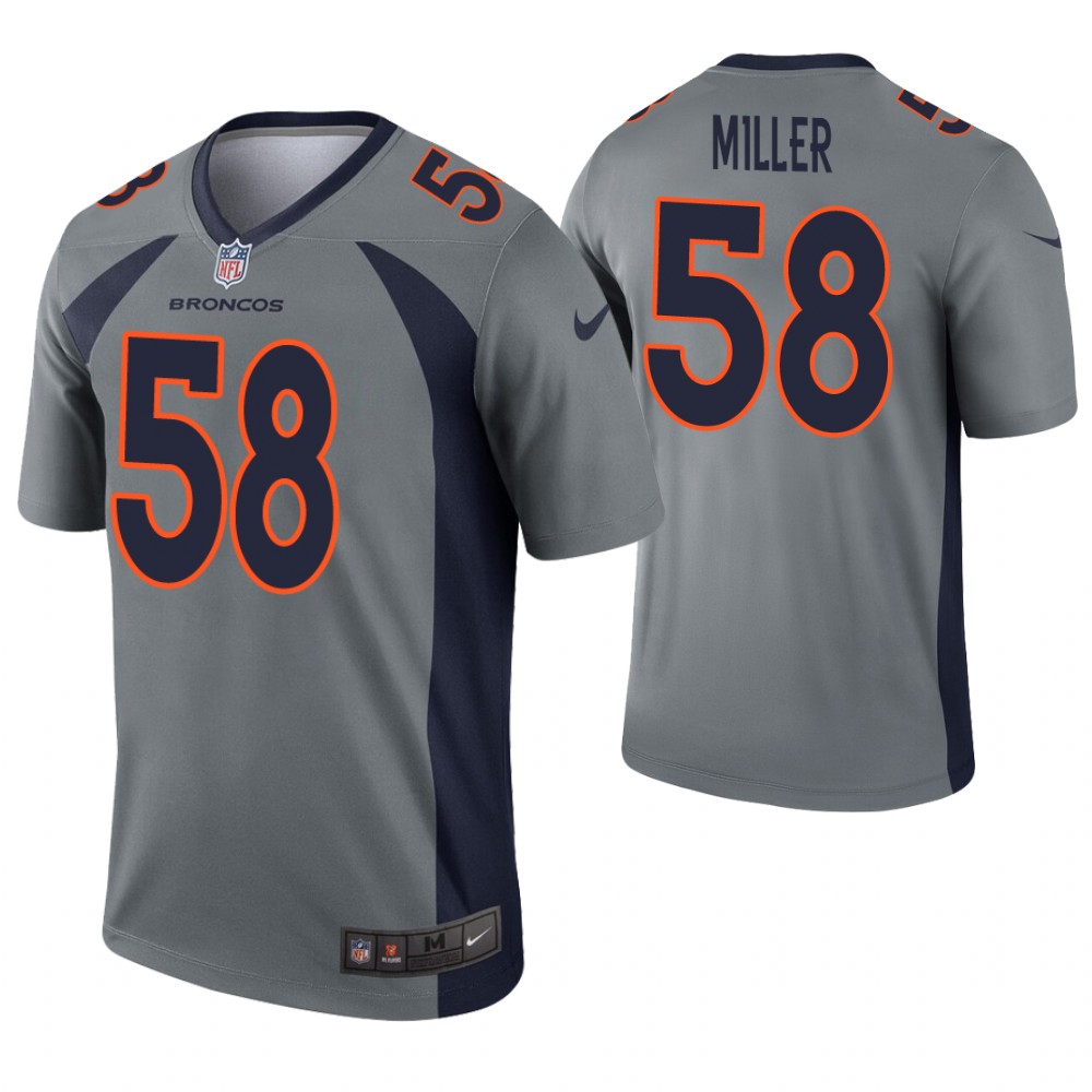 Men Denver Broncos #58 Miller Grey Nike Limited NFL Jerseys